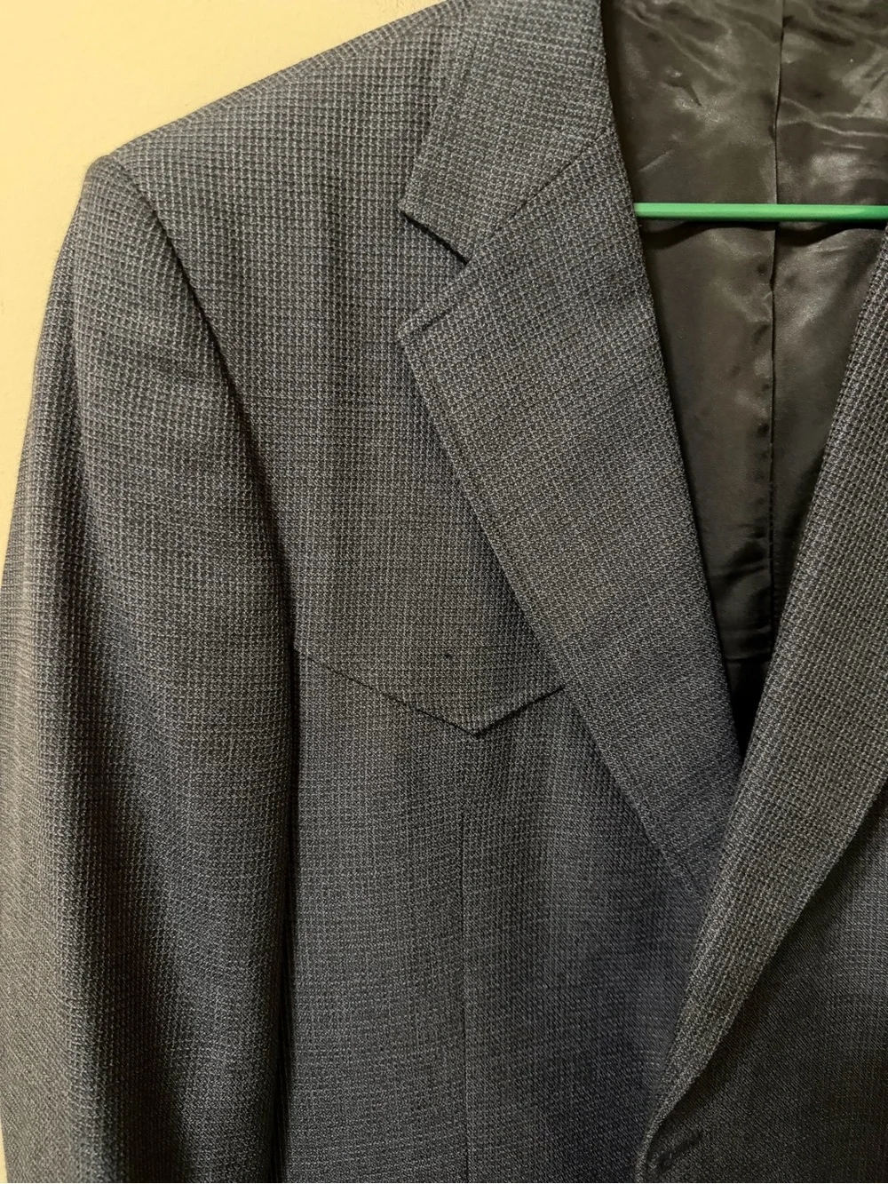 Bar WS western 46l wool/poly blend Mens Navy Textured Blazer euc vintage classic